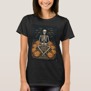 Camiseta Calabaza De Esqueleto De Halloween Diseño Retro Vi