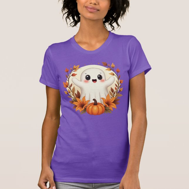 Camiseta Calabaza de fantasma de otoño (Anverso)