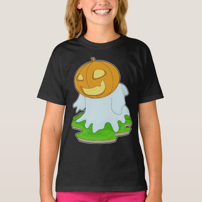 Camiseta Calabaza de Fantasma Halloween (Anverso)
