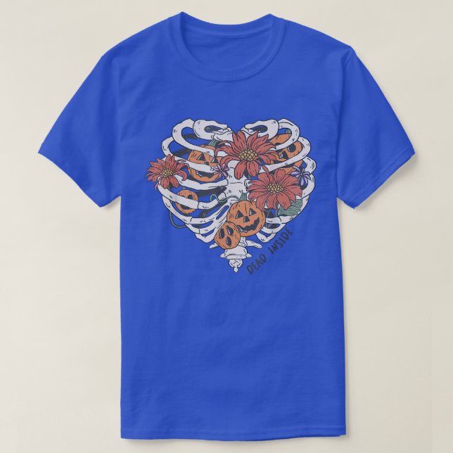 Camiseta Calabaza de flores de piel de piel de esqueleto li (Diseño del anverso)
