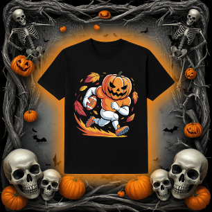 Camiseta Calabaza de Fútbol de Halloween Volverse atrás