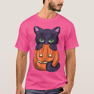 Camiseta Calabaza de gato negro azaroso Jack O Lantern Hall