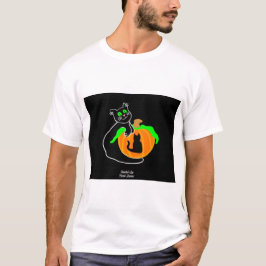 Camiseta Calabaza de gato negro Camisas blancas básicas de 
