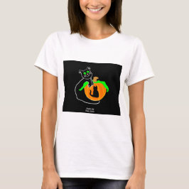 Camiseta Calabaza de gato negro Camisas blancas básicas par