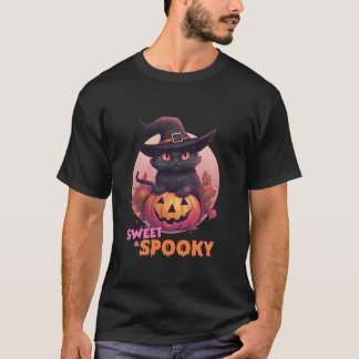 Camiseta Calabaza de gato negro dulce espeluznante Salón de