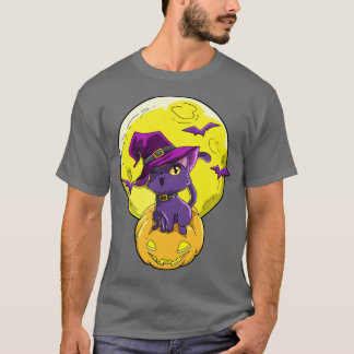 Camiseta Calabaza de gatos de Halloween