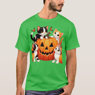 Camiseta Calabaza de gatos de los años 90 Halloween Retro F