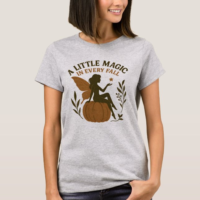 Camiseta Calabaza de hadas de otoño -"Una pequeña magia en  (Anverso)