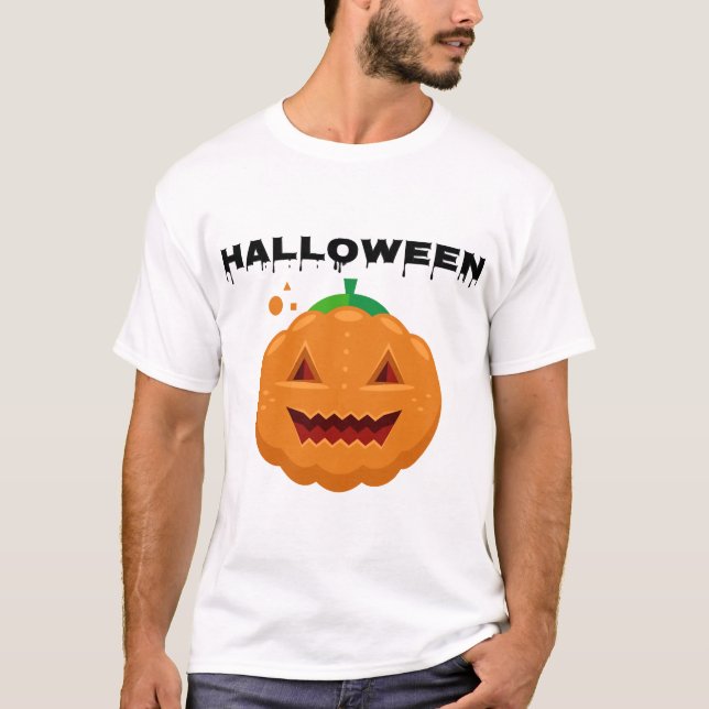 Camiseta calabaza de Halloween (Anverso)