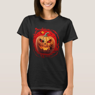 Camiseta calabaza de halloween arañas murciélagos espantoso