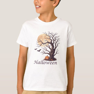Camiseta Calabaza de Halloween árbol nudoso espeluznante