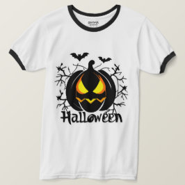Camiseta Calabaza de Halloween asustada