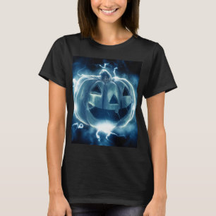 Camiseta calabaza de Halloween bajo la lluvia