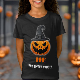 Camiseta Calabaza de Halloween "BOO!" - Nombre personalizad