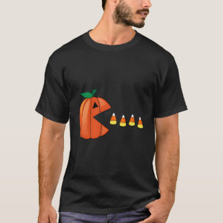 Camiseta Calabaza de Halloween comiendo maíz de dulce