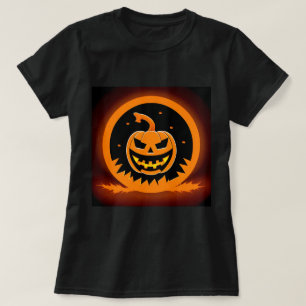 Camiseta Calabaza de Halloween con Cara Espeluznante