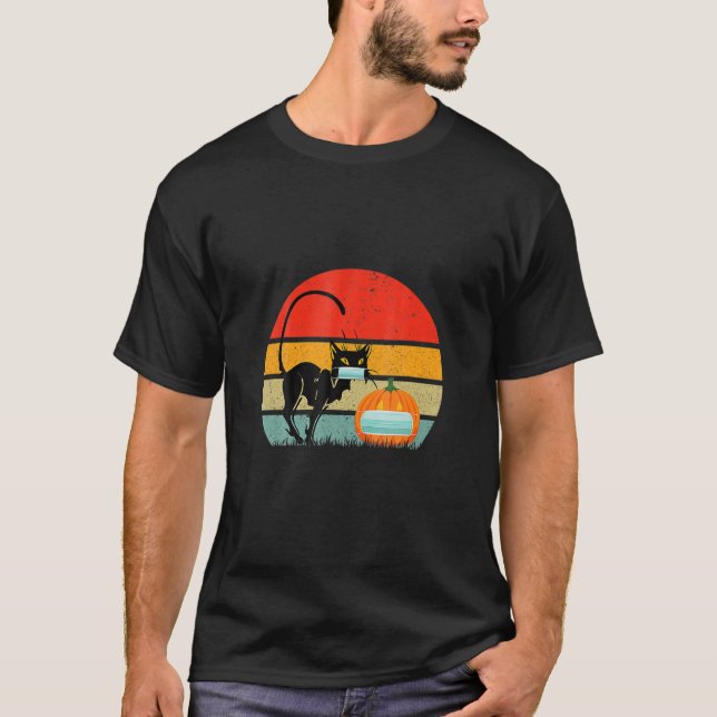 Camiseta Calabaza de Halloween con máscara de cara Retro de (Anverso)
