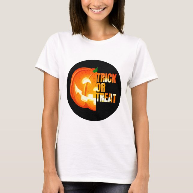 Camiseta Calabaza de Halloween con truco o truco (Anverso)