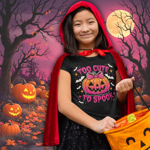 Camiseta Calabaza de Halloween Coqueta Rosa Demasiado Linda