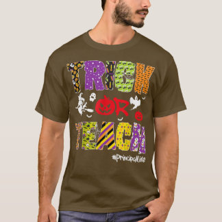 Camiseta Calabaza De Halloween De Halloween Trick O Teach P