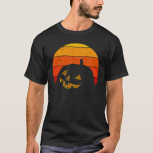 Camiseta Calabaza de Halloween de puesta de sol retro vinta