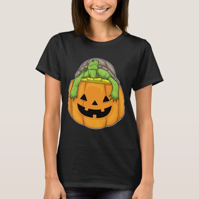 Camiseta Calabaza de Halloween de tortuga (Anverso)