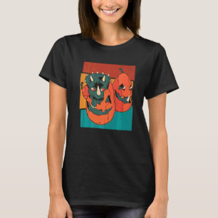 Camiseta Calabaza de Halloween Dinosaurio Triceratops