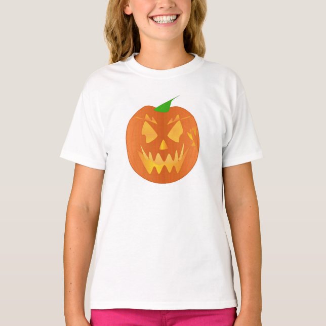 Camiseta Calabaza de Halloween en blanco (Anverso)