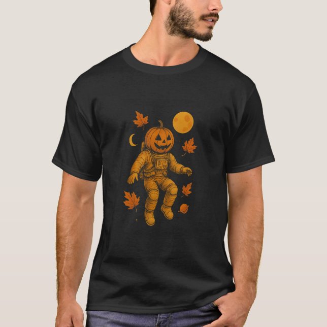 Camiseta Calabaza de Halloween en el espacio Celestial Jack (Anverso)