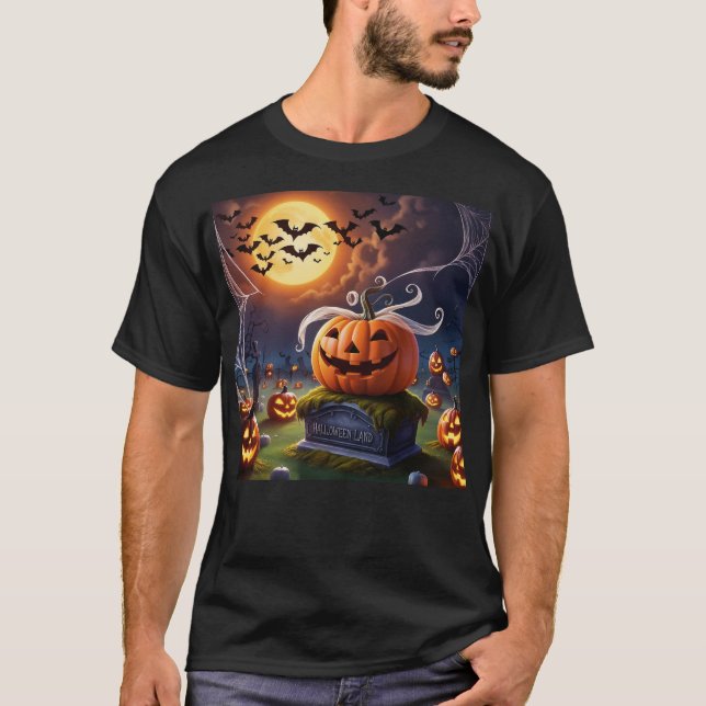 Camiseta Calabaza de Halloween en la cabeza (Anverso)
