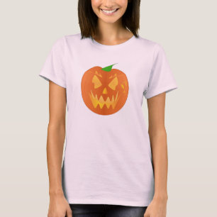 Camiseta Calabaza De Halloween En Rosa