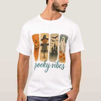 Camiseta Calabaza de Halloween Fantasma de Halloween Vintag