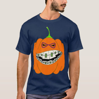 Camiseta Calabaza de Halloween genera horror ortodoncista