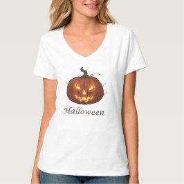 Camiseta Calabaza de Halloween Jack-o'-Lantern Espeluznante
