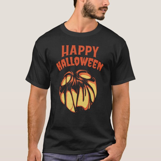Camiseta Calabaza de Halloween Jack o'Lantern (Anverso)