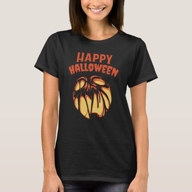 Camiseta Calabaza de Halloween Jack o'Lantern (Anverso)