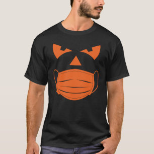 Camiseta Calabaza de Halloween Máscara de cara de uso 3417p