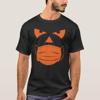 Camiseta Calabaza de Halloween Máscara de cara de uso 3417p