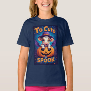 Camiseta Calabaza de Halloween Personaje de Vaca y Linterna