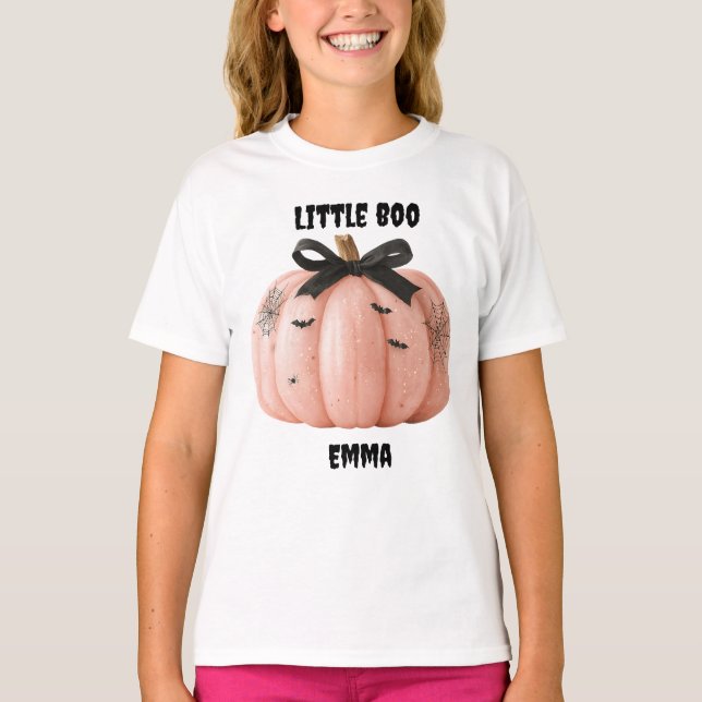 Camiseta Calabaza de Halloween personalizada de Little Boo (Anverso)