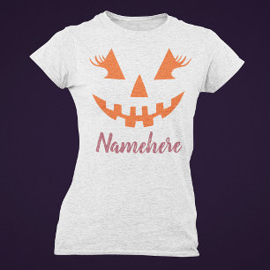 Camiseta Calabaza de Halloween personalizada femenina Jack 
