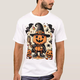 Camiseta Calabaza de Halloween sujetando a un novio