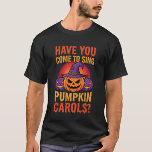Camiseta Calabaza de Halloween Villancicos Sombrero de Bruj