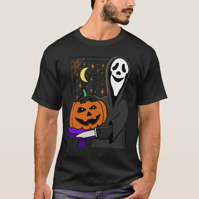 Camiseta Calabaza de Halloween y cara de crema (Anverso)