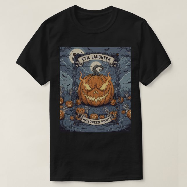 Camiseta Calabaza de Haloween (Diseño del anverso)