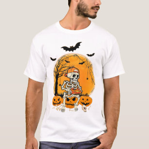 Camiseta Calabaza de Hueso de Halloween
