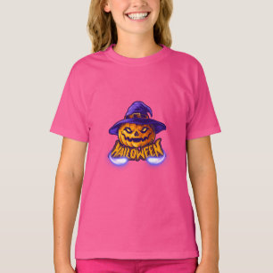 Camiseta Calabaza de Jack aterradora de Halloween para niña