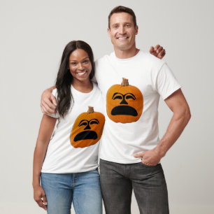 Camiseta Calabaza de Jack o' Lantern Cara Infeliz, Calabaza
