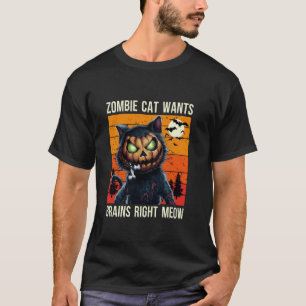 Camiseta Calabaza de Jack o Lantern de gato zombie espeluzn