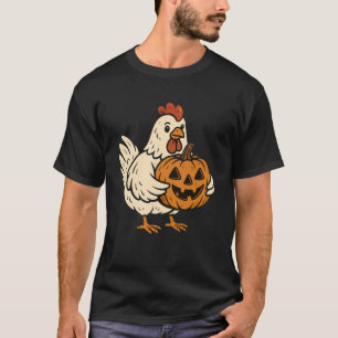Camiseta Calabaza de Jack O Lantern de Pollo Lindo Hallowee